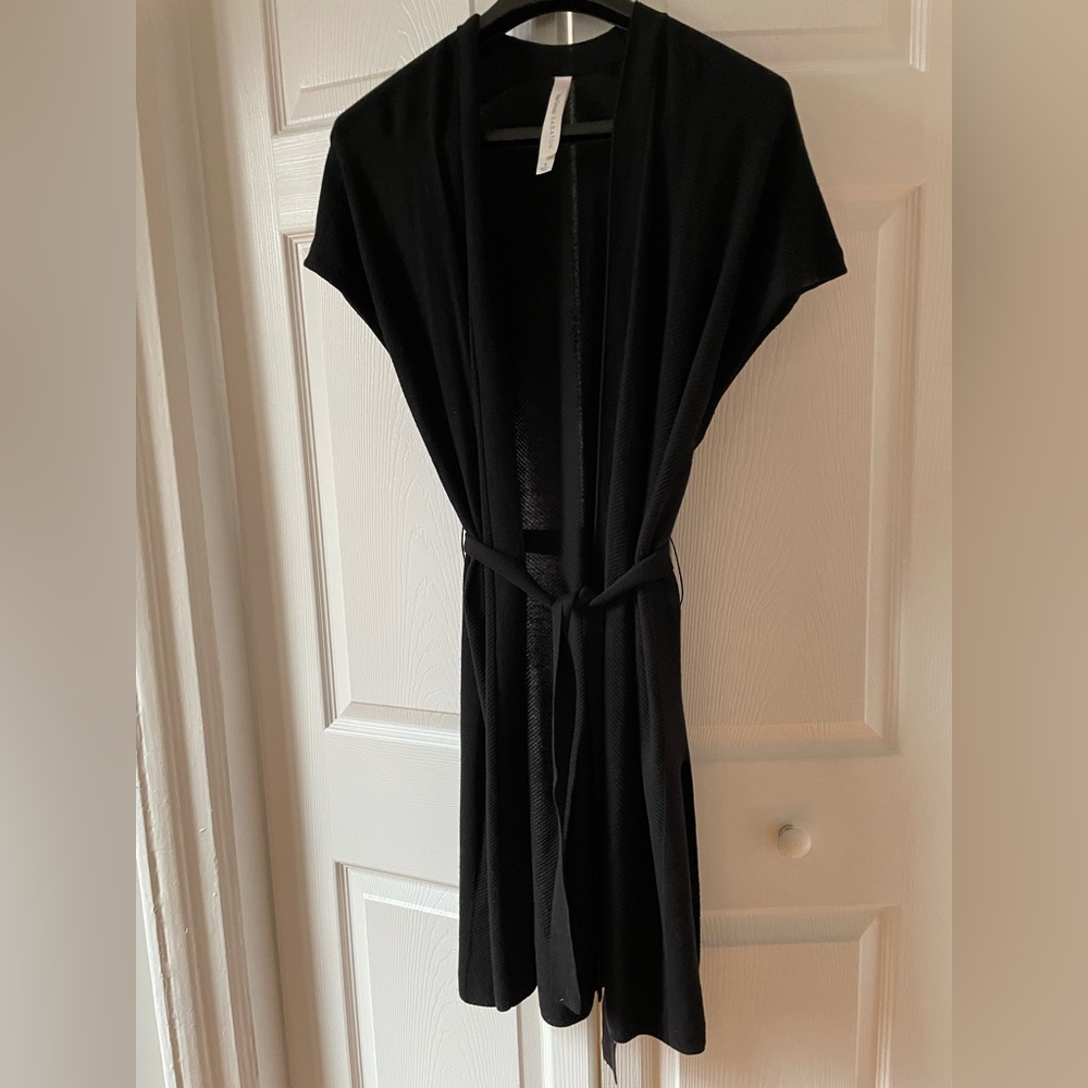 Aritzia The Group By Babaton Black Silk Blend Longline Cardigan